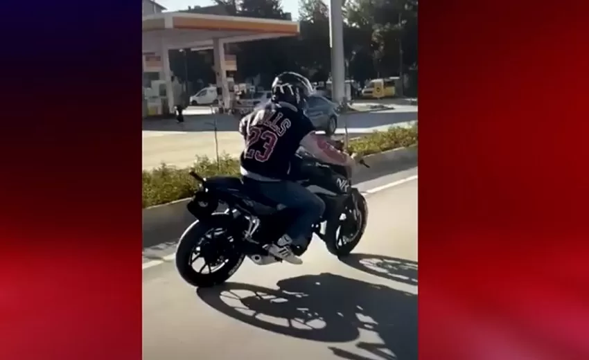 Isparta’da plakasız motosiklet sürücüsü,