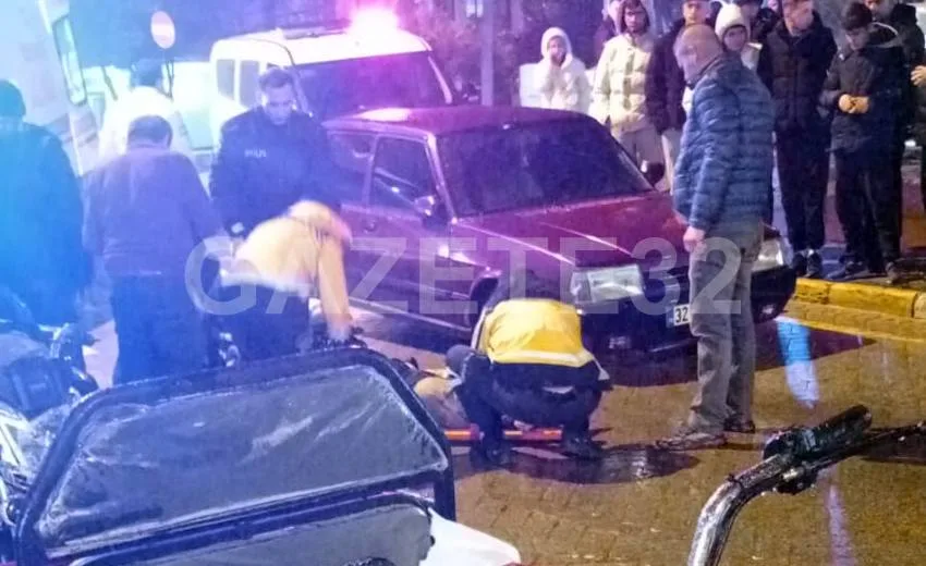 Otomobil İle Motosiklet Çarpıştı 1 Kişi Hastaneye Kaldırıldı